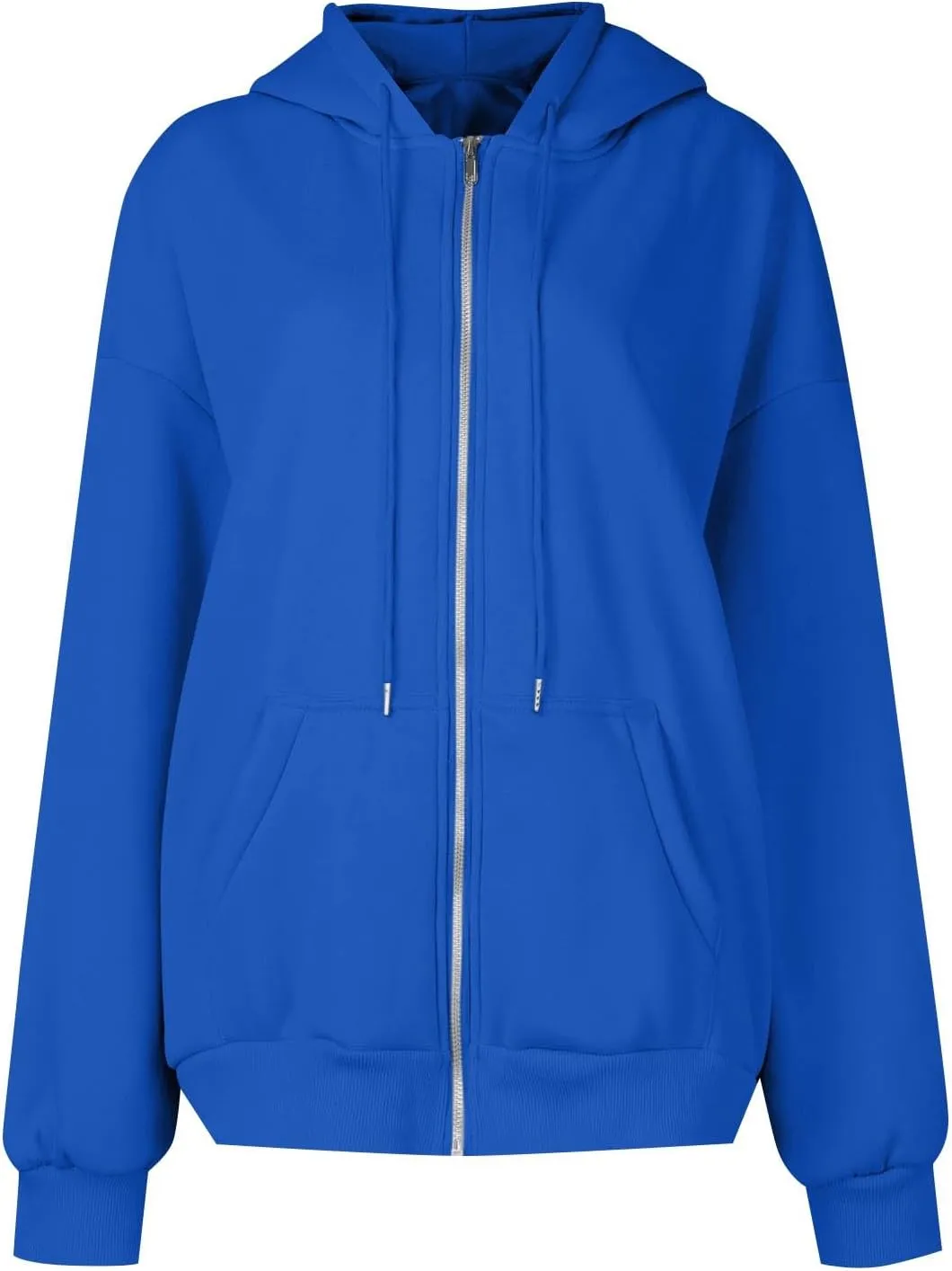 Women's Full Zip Up Hoodie Long Sleeve Hooded Sweatshirts Pockets Jacket Casual Coat Fall Outfits 2024 Trendy