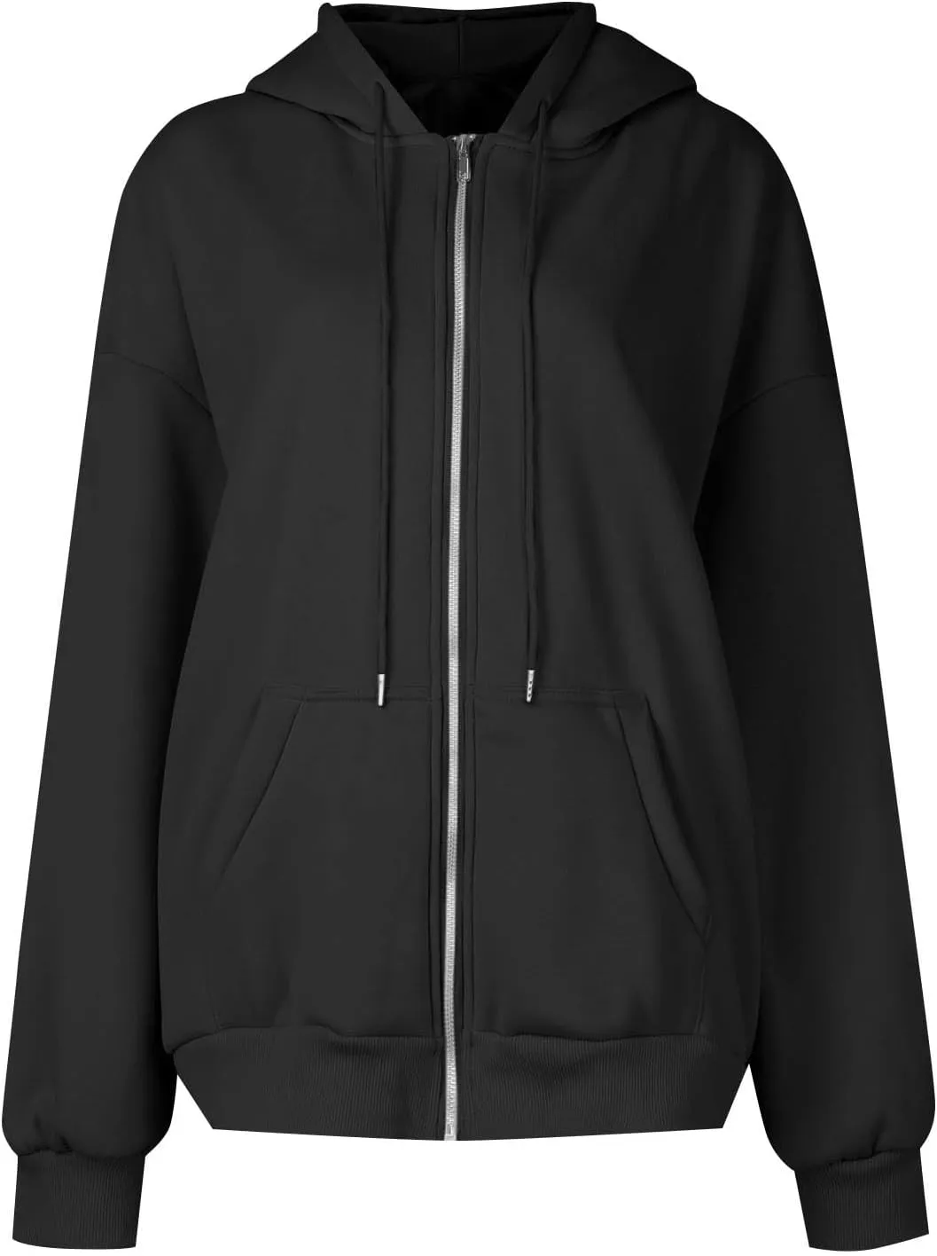 Women's Full Zip Up Hoodie Long Sleeve Hooded Sweatshirts Pockets Jacket Casual Coat Fall Outfits 2024 Trendy