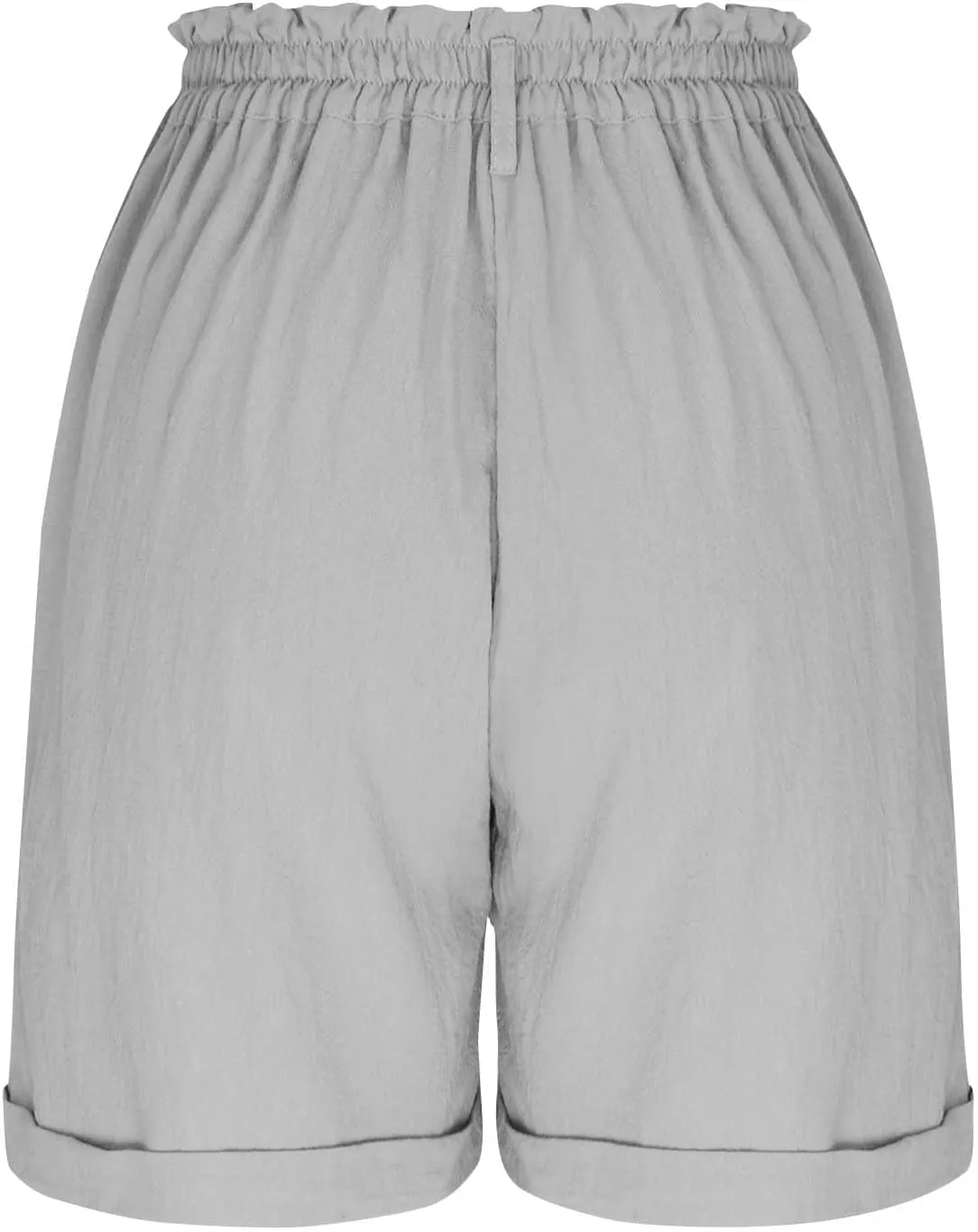 Women's High Waisted Shorts with Pockets Casual Button Loose Fit Pants 2025 Trendy Elastic Waist Beach Lounge Bottoms