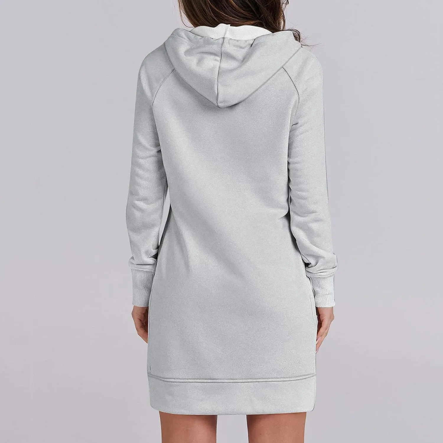 Womens Hoodie Dress for Fall Long Sleeve Hoodies Mini Dresses Fleece Casual Hoodie with Pockets 2024 Fashion