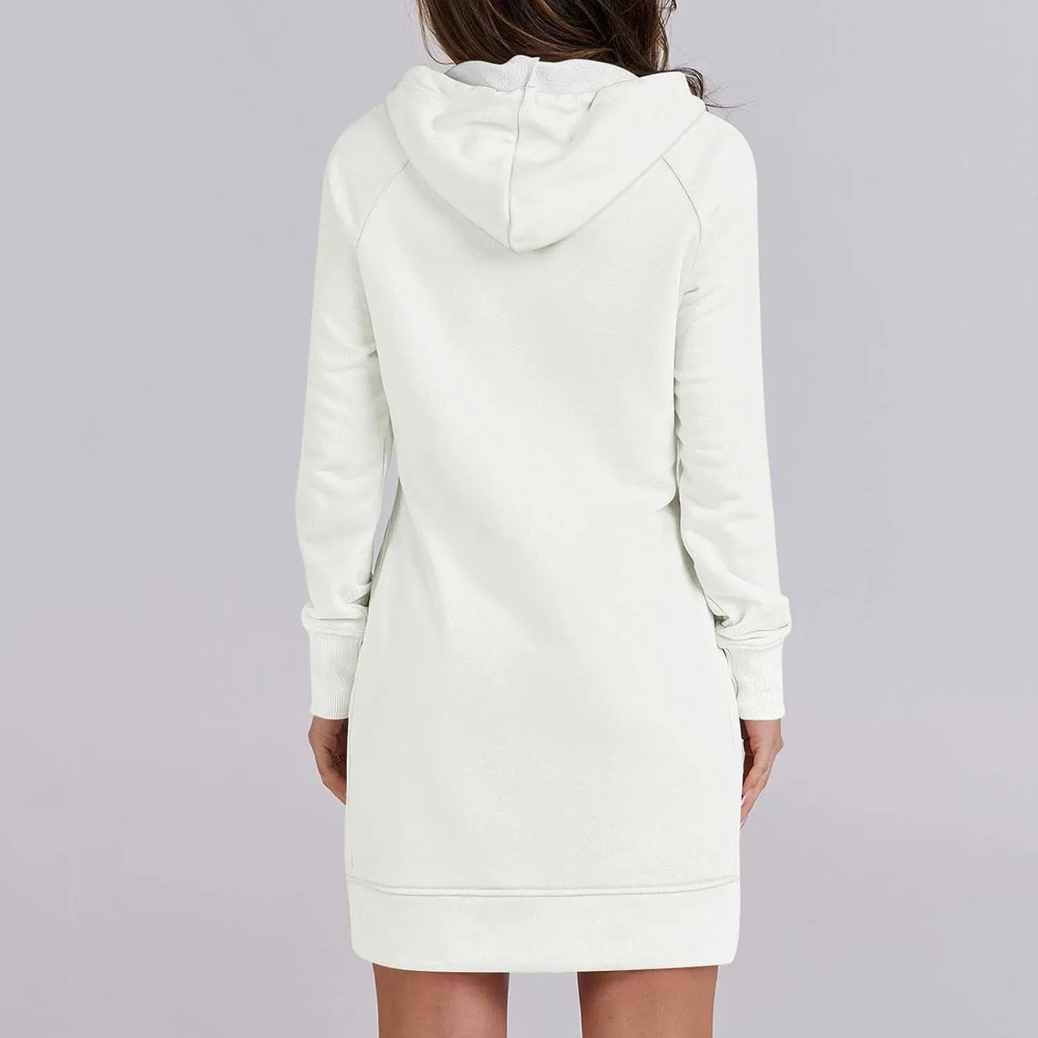 Womens Hoodie Dress for Fall Long Sleeve Hoodies Mini Dresses Fleece Casual Hoodie with Pockets 2024 Fashion