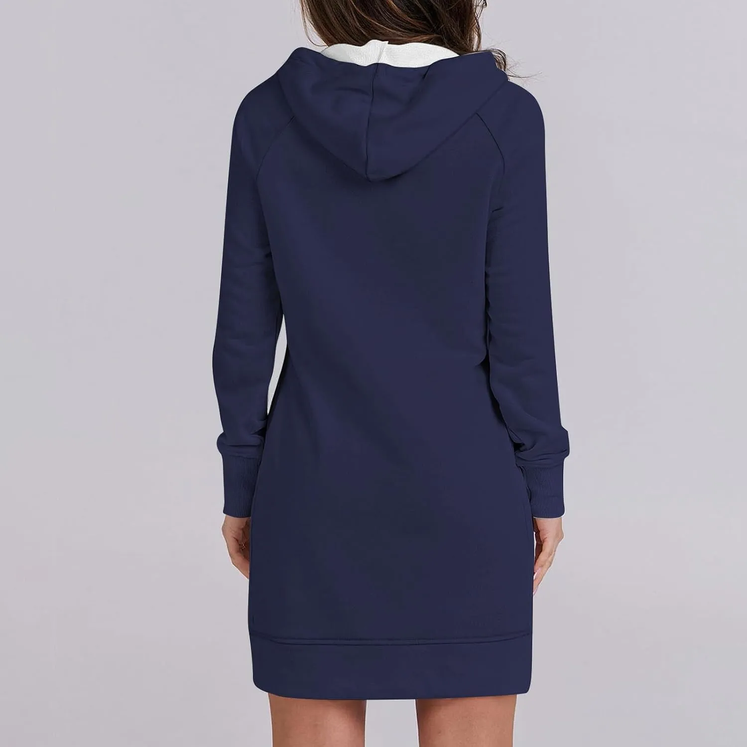 Womens Hoodie Dress for Fall Long Sleeve Hoodies Mini Dresses Fleece Casual Hoodie with Pockets 2024 Fashion