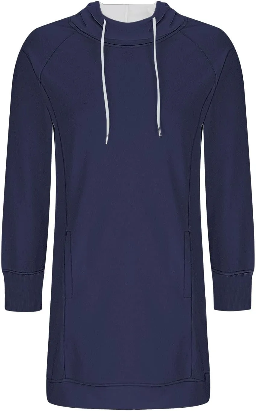 Womens Hoodie Dress for Fall Long Sleeve Hoodies Mini Dresses Fleece Casual Hoodie with Pockets 2024 Fashion