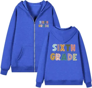 Womens Hoodies Letter Print Drawstring Long Sleeve Hooded Sweatshirt Autumn Casual Coat Zip Up Jackets with Pocketes