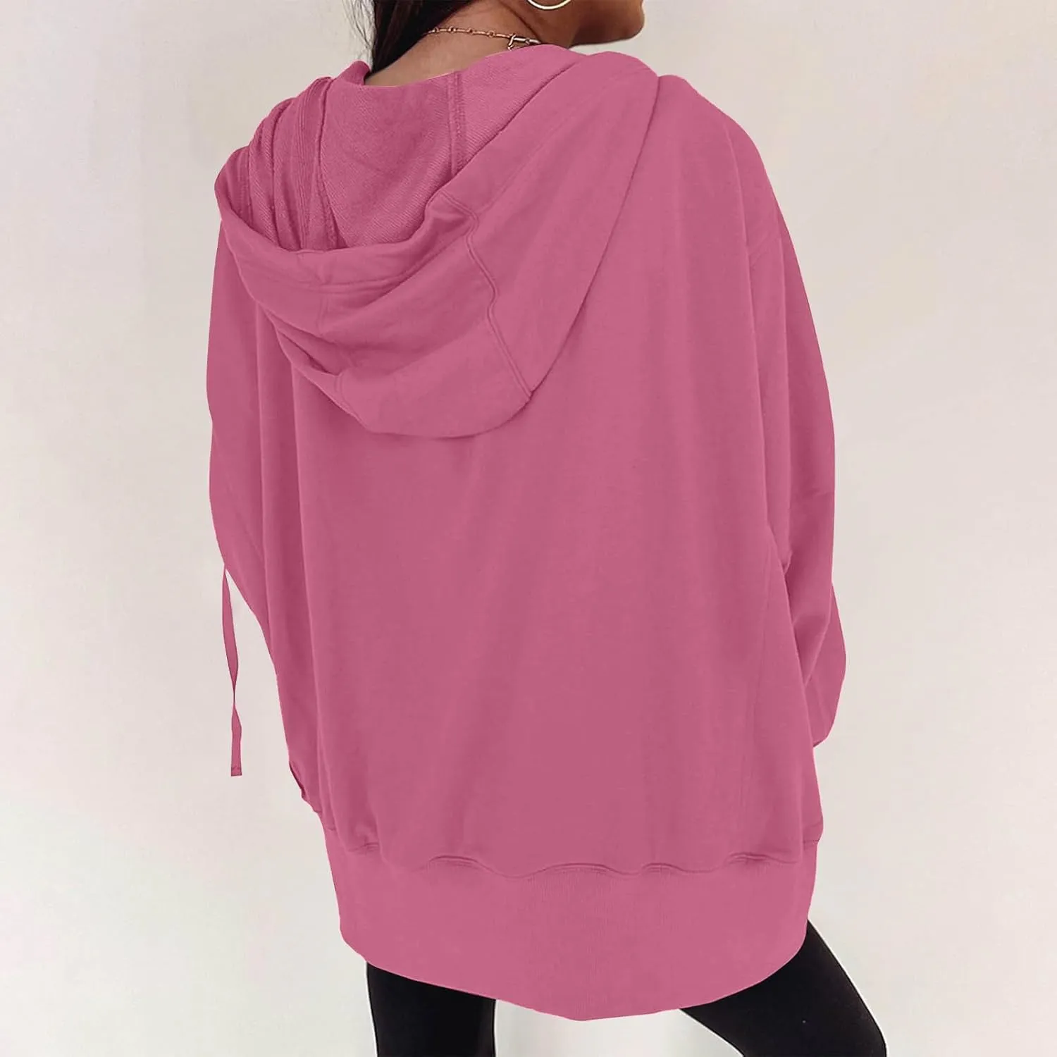 Womens Hoodies Oversized Sweatshirt Loose Casual Long Sleeve Zip Up Fall Outfits Fashion Jackets Outwear with Pockets