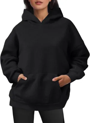 Womens Hoodies Oversized Sweatshirts Pullover Fleece Sweaters Long Sleeve With Pockets Winter Fall Outfits Y2k Clothes