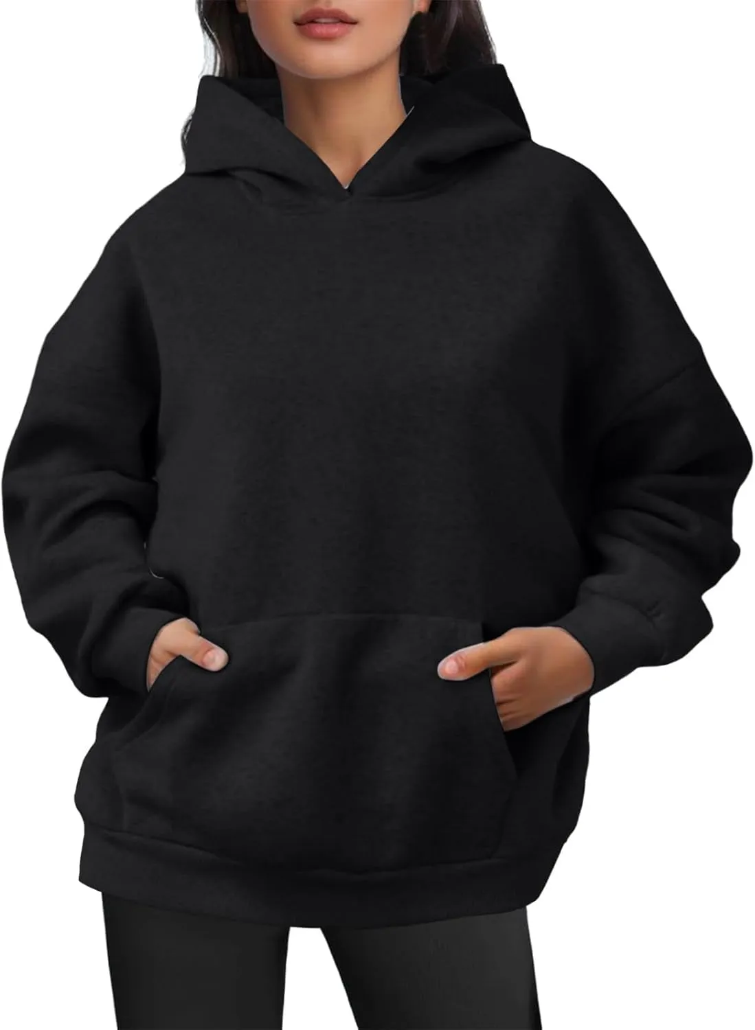 Womens Hoodies Oversized Sweatshirts Pullover Fleece Sweaters Long Sleeve With Pockets Winter Fall Outfits Y2k Clothes