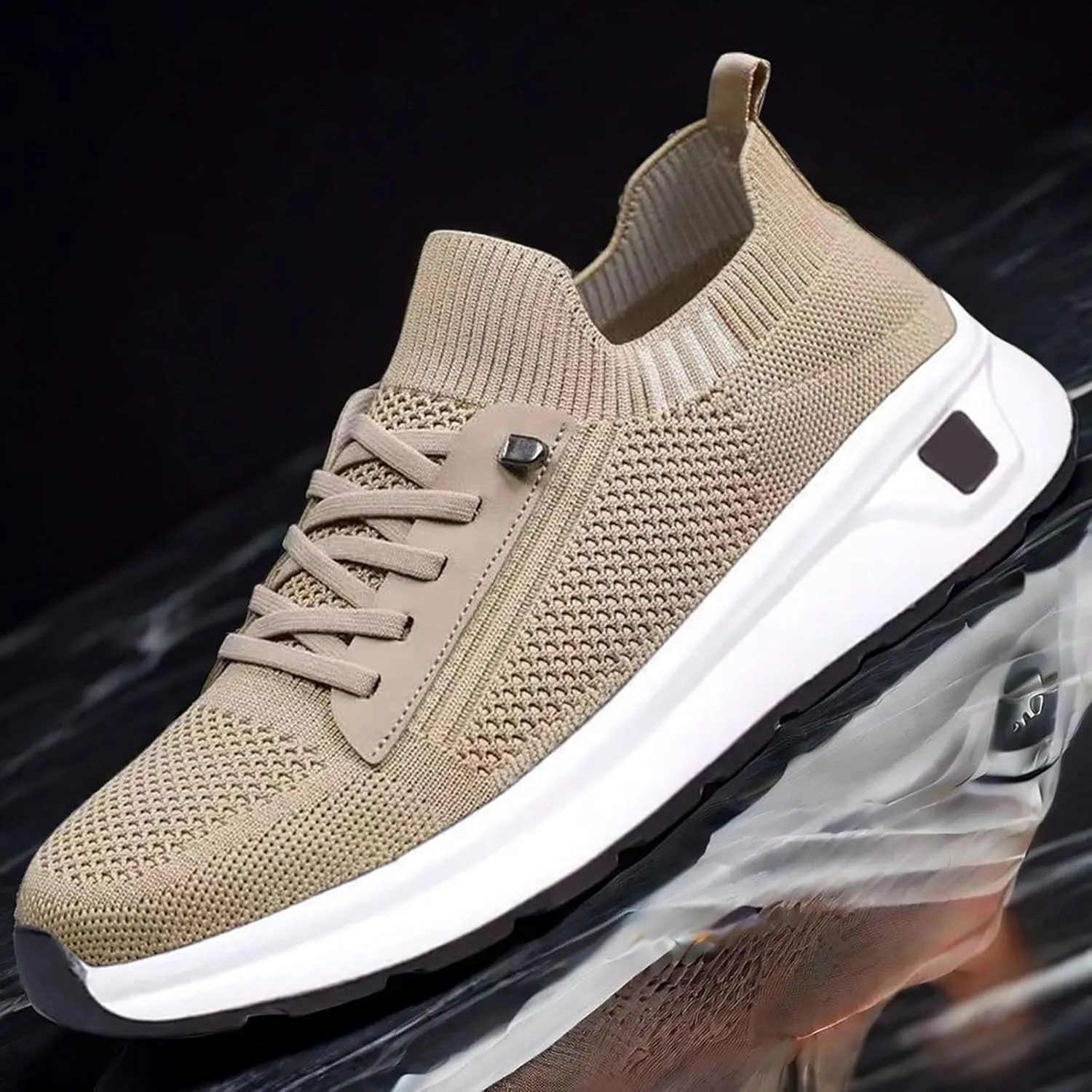 Women's Lac Up Platform Woven Sneakers Comfortable Lw Top Sneaker Mesh Breathable Lightweight Walking Shoes Slip On Cushion Sneakers