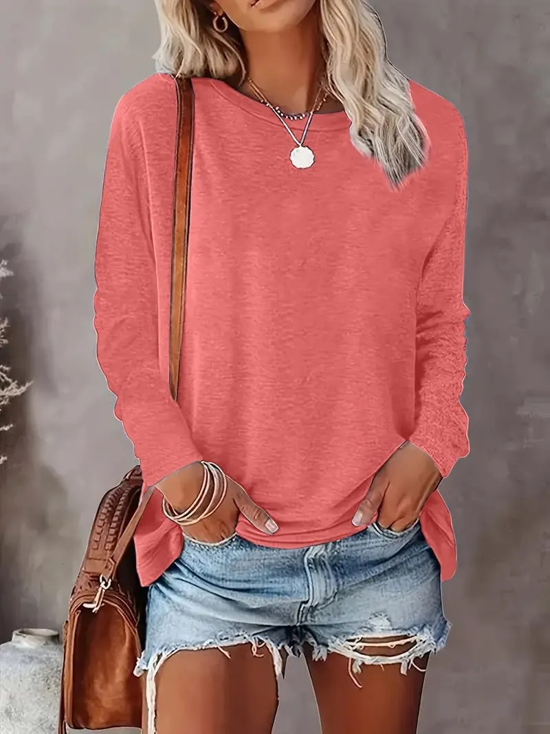 Women's Long Sleeve Graphic Shirts Kindness Print Crew Neck Pullover Tops Fall Shirts