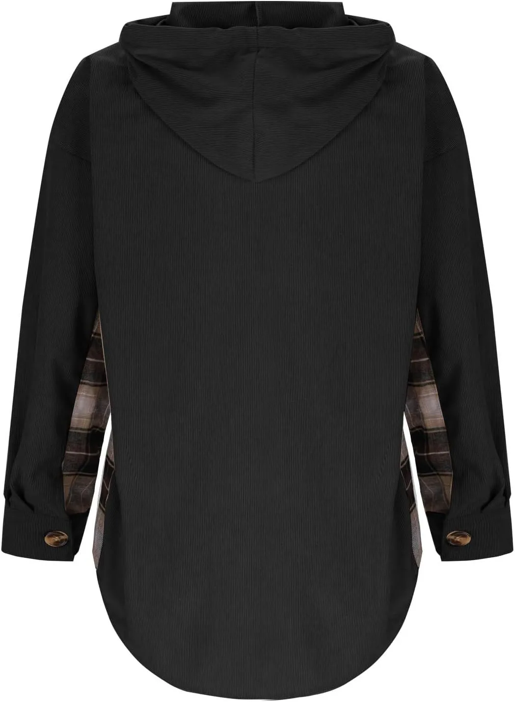 Womens Oversized Corduroy Shacket Plaid Jackets Flannel Hoodie Button Down Long Sleeve Shirts Tops Cute Fall Outfits