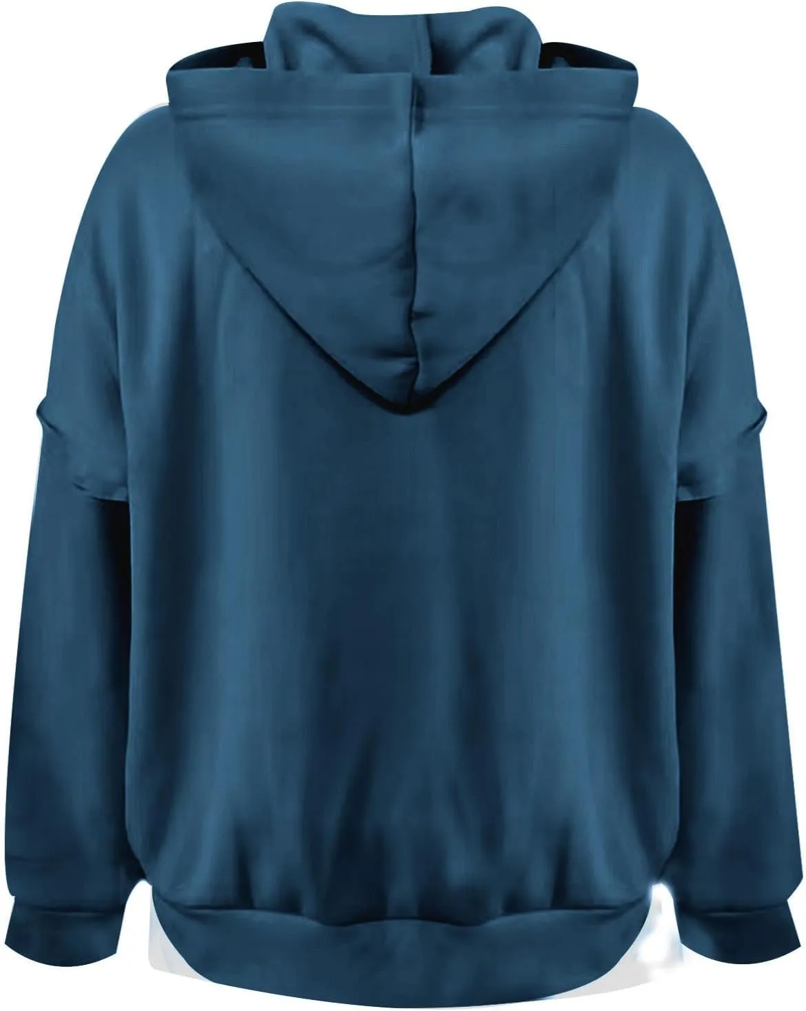 Womens Oversized Hoodies Button Down Long Sleeve Hooded Sweatshirts Fashion Solid Color Pullover Tops Fall Clothes 2024