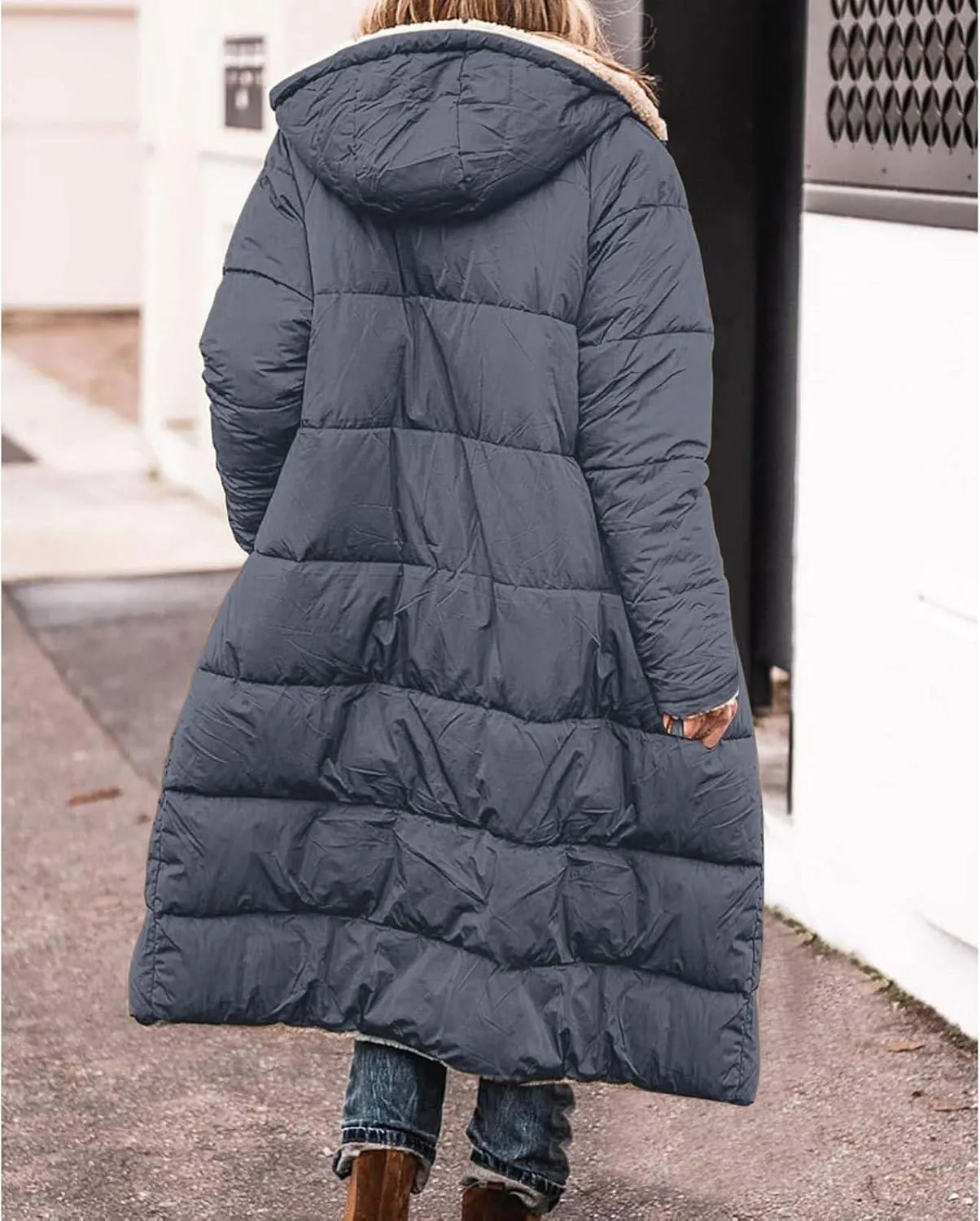 Womens Parka and Long Winter Jackets Double Faced Long Sleeve Hooded Down Jacket Womens Winter Jacket Women'S Winter