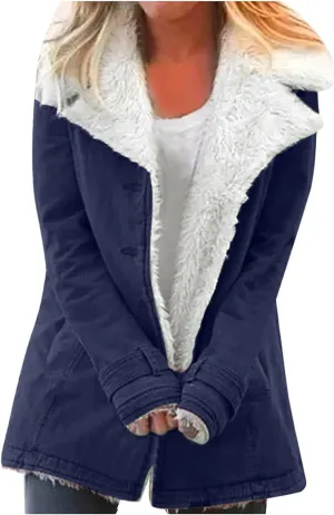 Womens Plus Size Sherpa Fleece Jackets Fashion 2023 Oversized Lapel Fuzzy Coat Warm Winter Faux Fur Outerwear