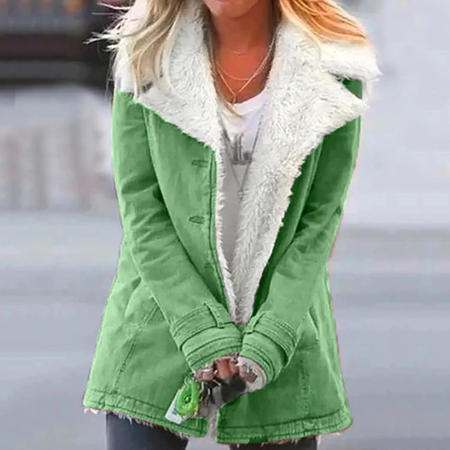 Womens Plus Size Sherpa Fleece Jackets Fashion 2023 Oversized Lapel Fuzzy Coat Warm Winter Faux Fur Outerwear