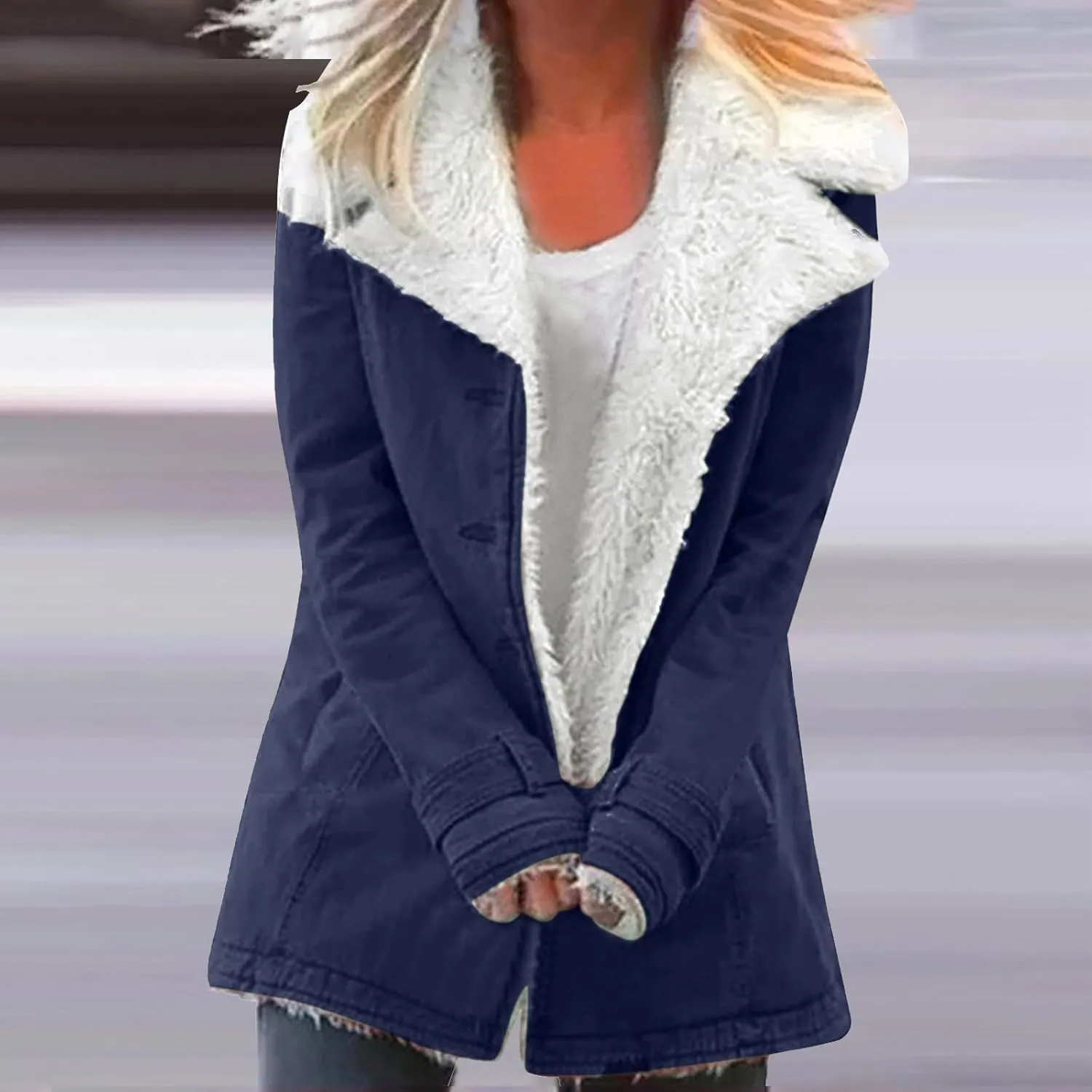 Womens Plus Size Sherpa Fleece Jackets Fashion 2023 Oversized Lapel Fuzzy Coat Warm Winter Faux Fur Outerwear