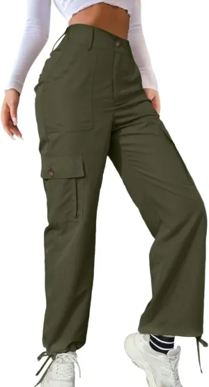 Women's Pocket High Waist Workwear Pants Casual Versatile Pants Lightweight Casual