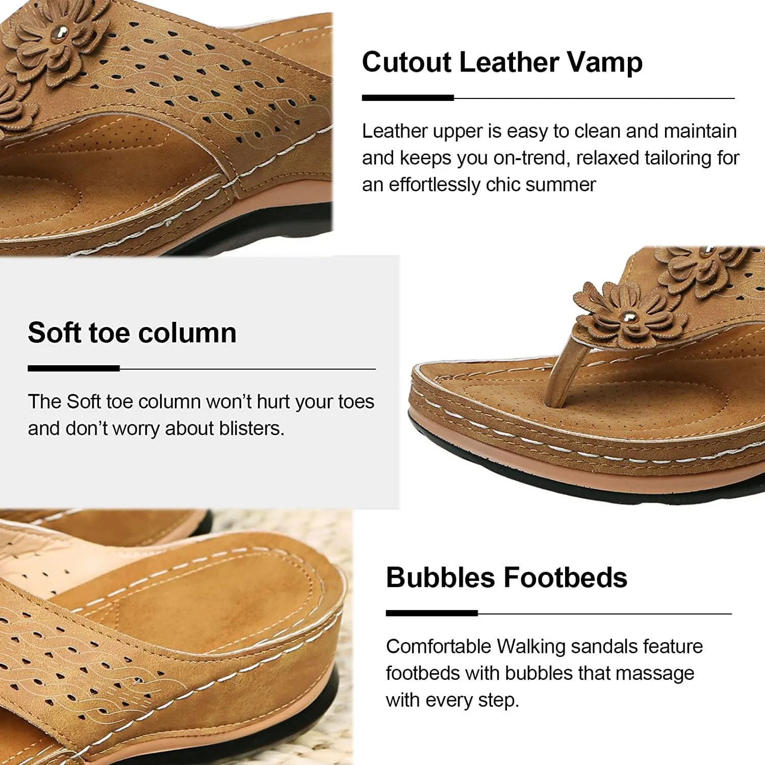 Women's Sandals 2024, Wedge Yoga Mat Walking Thong Sandals with Plantar Fasciitis Arch Support Orthopedic Sandals