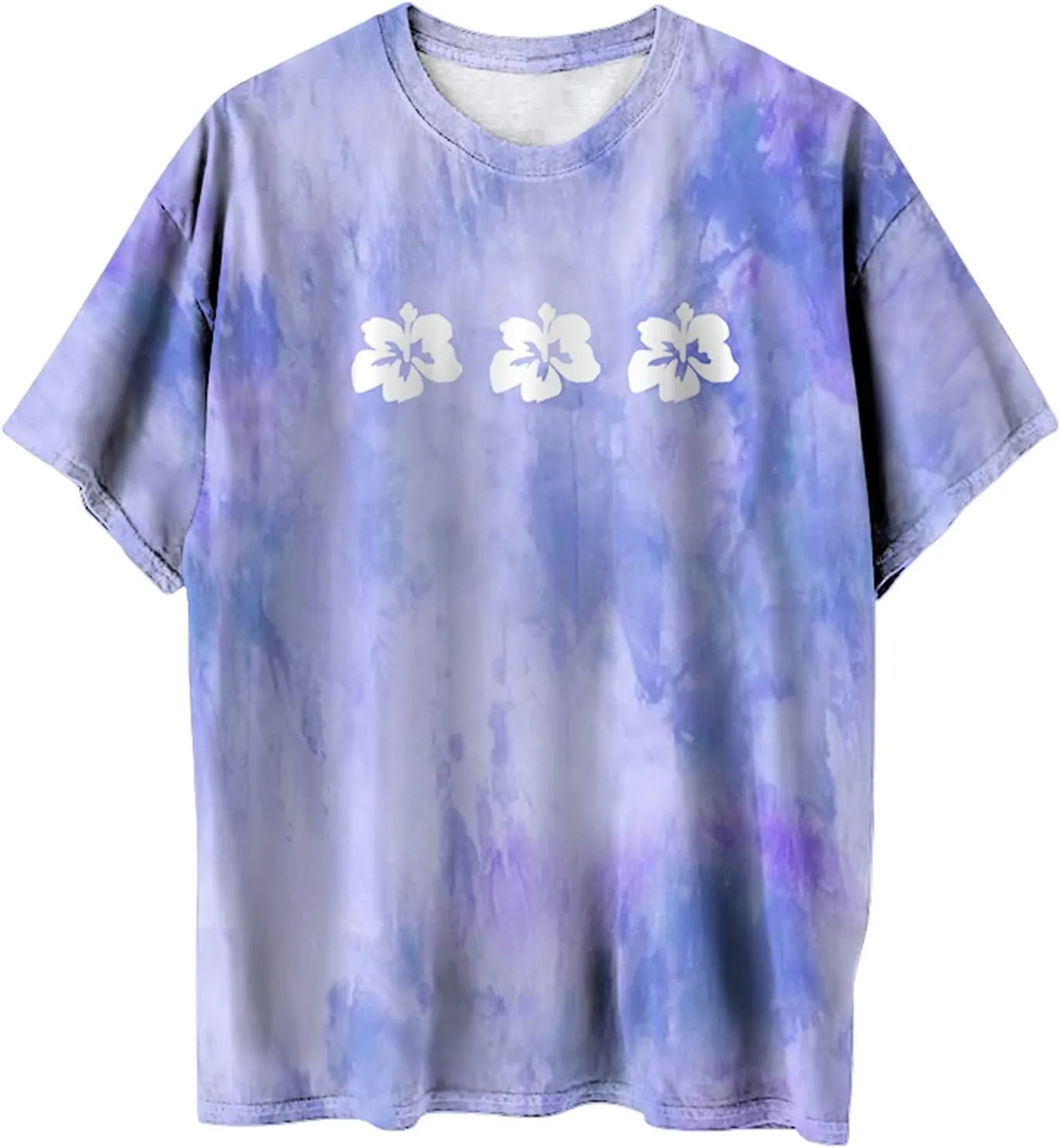 Womens Short Sleeve Tops Crewneck Tie Dye Shirts Oversized Tees T-Shirt Trendy Shirts Blouse Graphic Funny T Shirts
