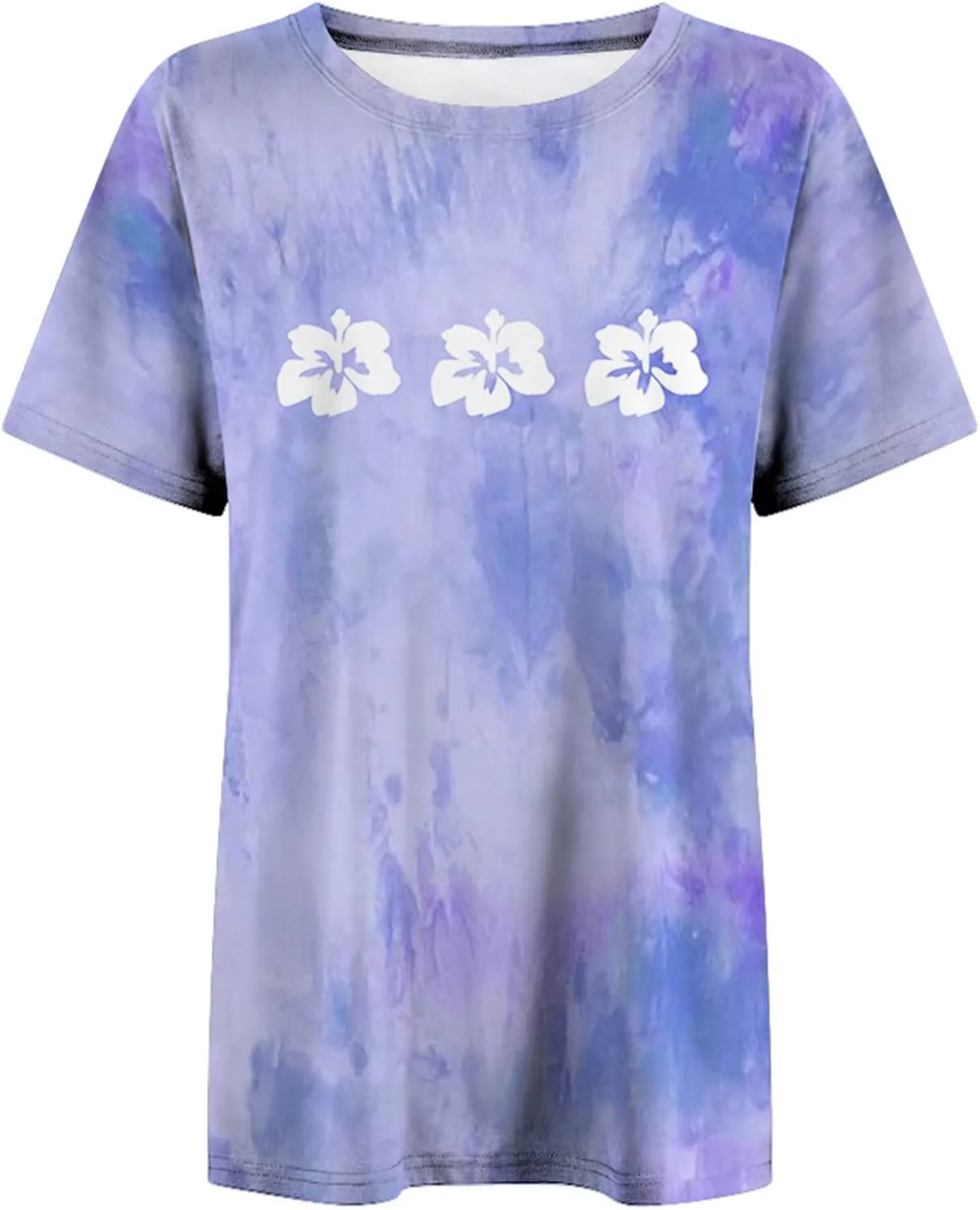 Womens Short Sleeve Tops Crewneck Tie Dye Shirts Oversized Tees T-Shirt Trendy Shirts Blouse Graphic Funny T Shirts