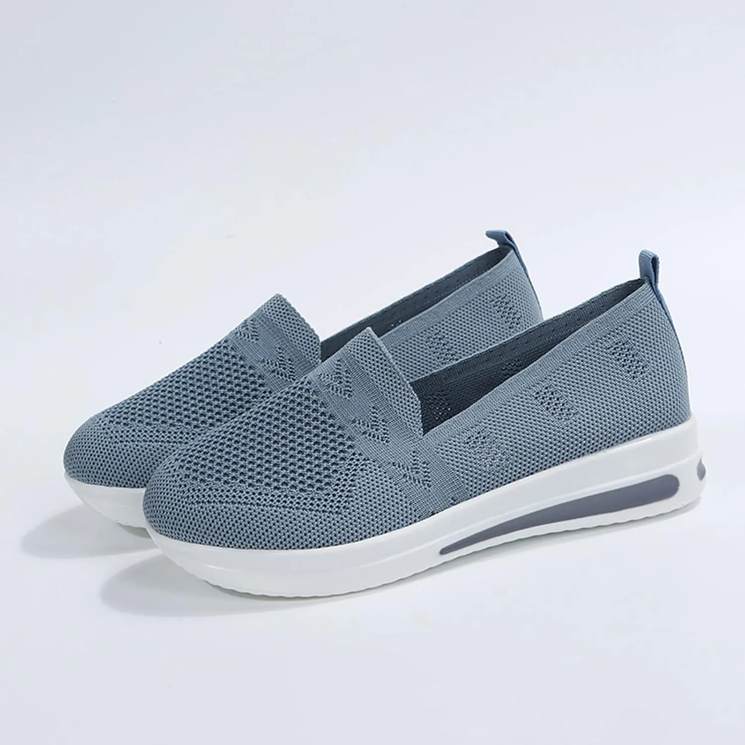 Women's Woven Breathable Soft Sole Orthopedic Shoes Go Walking Slip on Running Shoes Slip On Sneakers with Arch Support