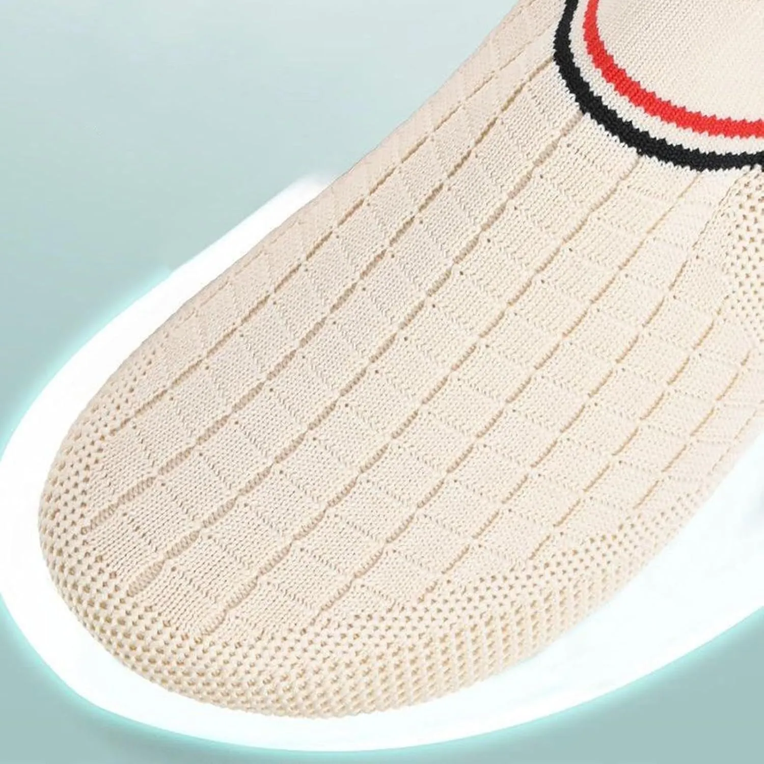 Women's Woven Sneakers Lightweight Slip-On Grip Indoor House Slippers Non-Slip Barefoot Walking Shoes Mesh Breathable Low Top Sneaker