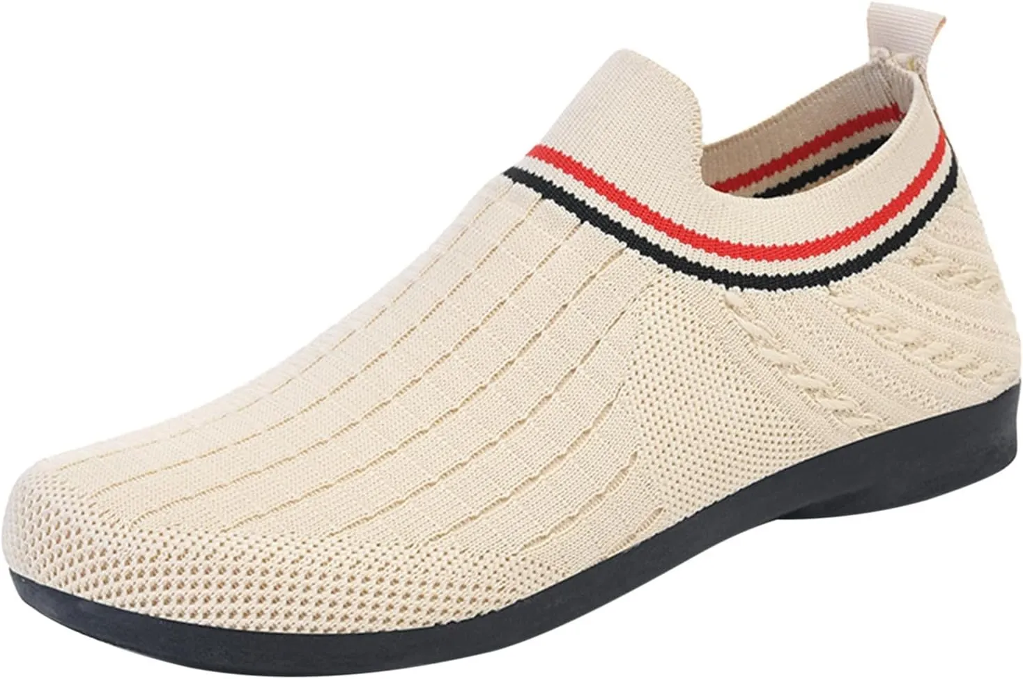 Women's Woven Sneakers Lightweight Slip-On Grip Indoor House Slippers Non-Slip Barefoot Walking Shoes Mesh Breathable Low Top Sneaker