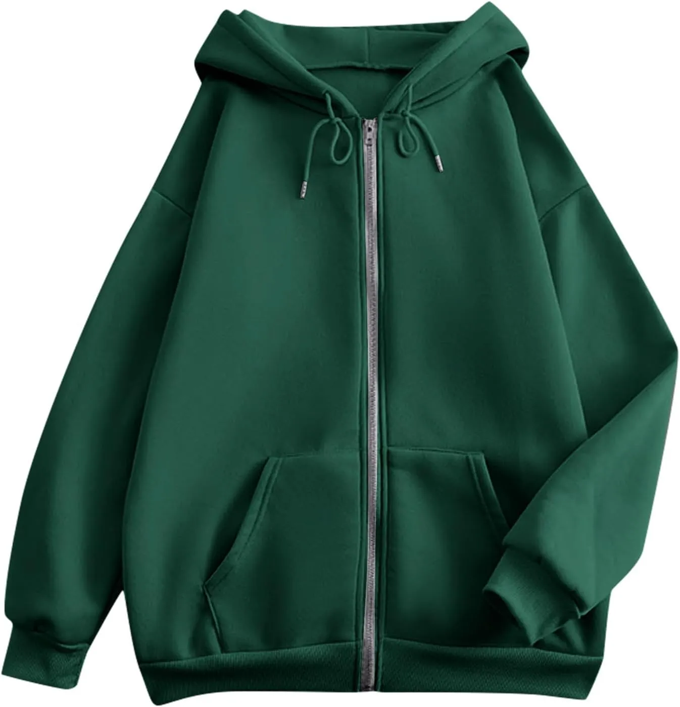 Womens Zip Up Hoodies Long Sleeve Oversized Sweatshirts Y2K Jacket with Pockets 2025 Fall Fashion Clothes