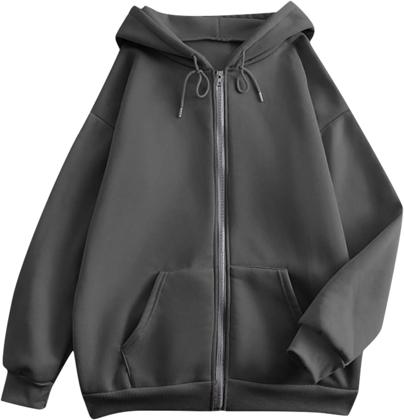 Women's Zip Up Y2K Hoodies Casual Long Sleeve Track Jackets With Pockets Fashion Vintage Oversized Loose Fit Hoodies