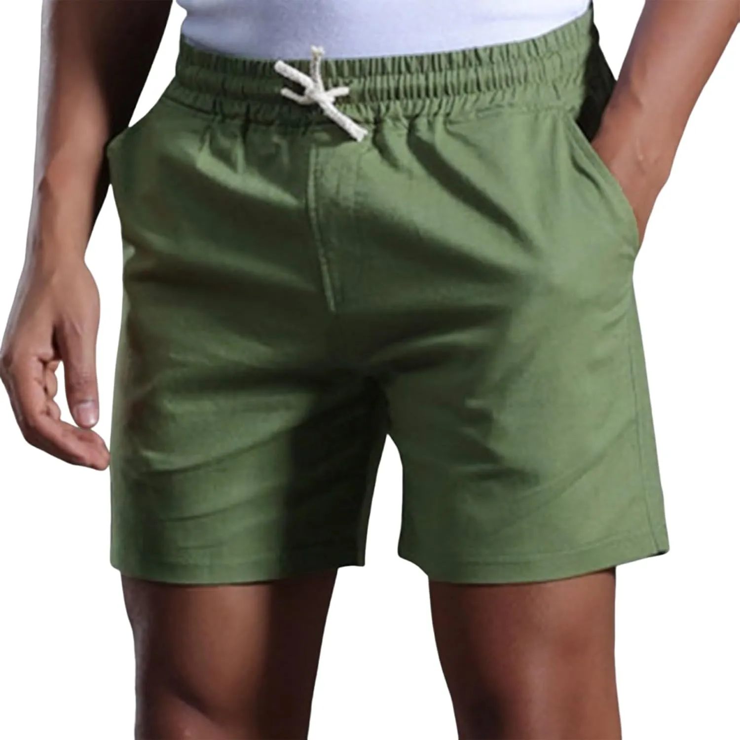 Workout Shorts Men Slim-Fit Elastic Beach Shorts Gym Basketball Lightweight Classic Regular Activewear Pants