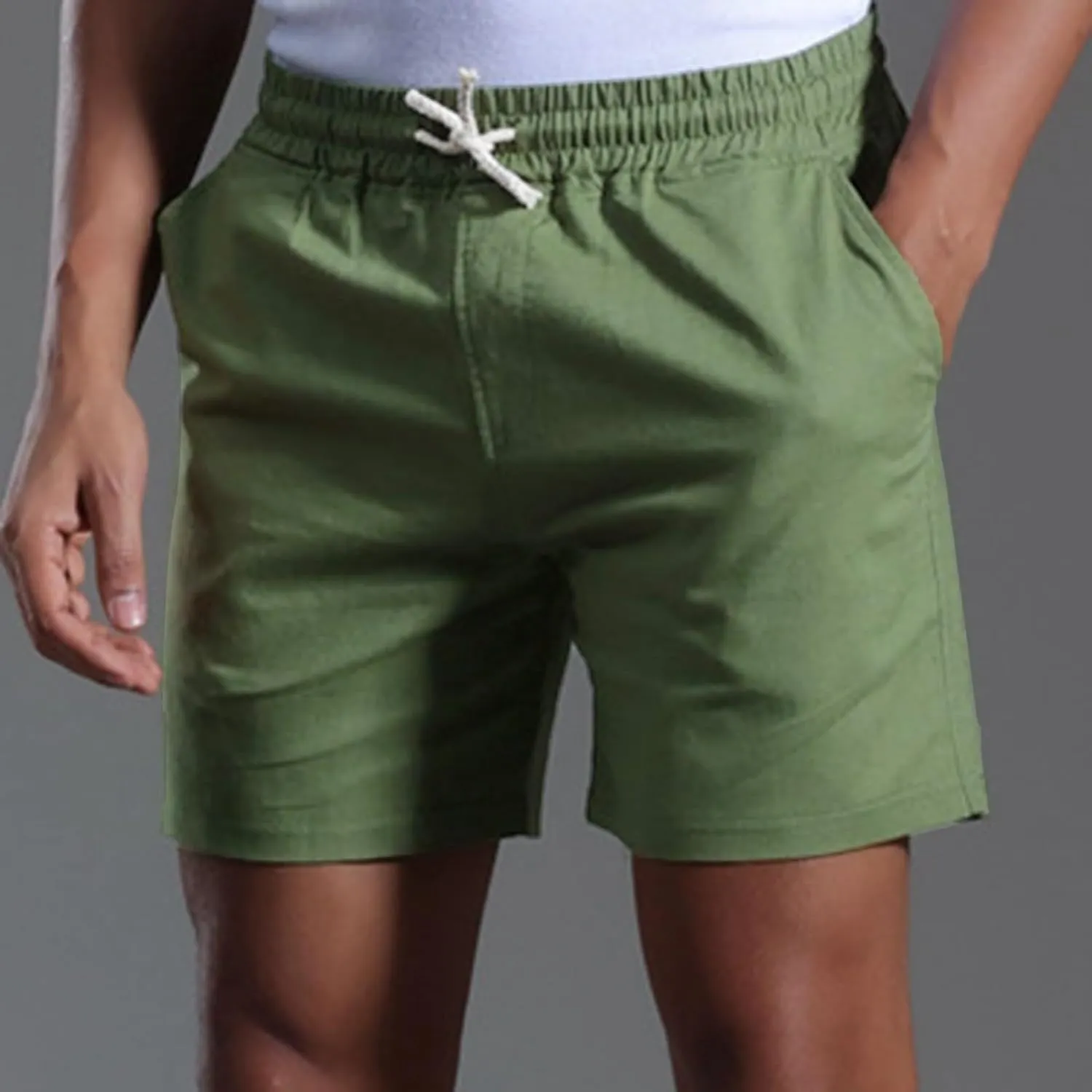 Workout Shorts Men Slim-Fit Elastic Beach Shorts Gym Basketball Lightweight Classic Regular Activewear Pants