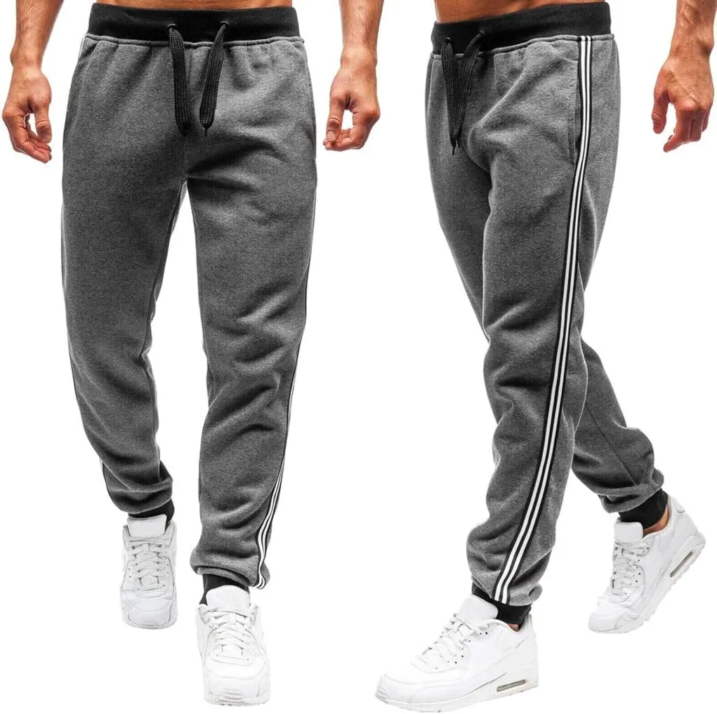 WUAI-Men Fashion Jogger Athletic Pants - Classic Gym Sport Pants Bodybuilding Workout Running Slim Fit Sweatpants