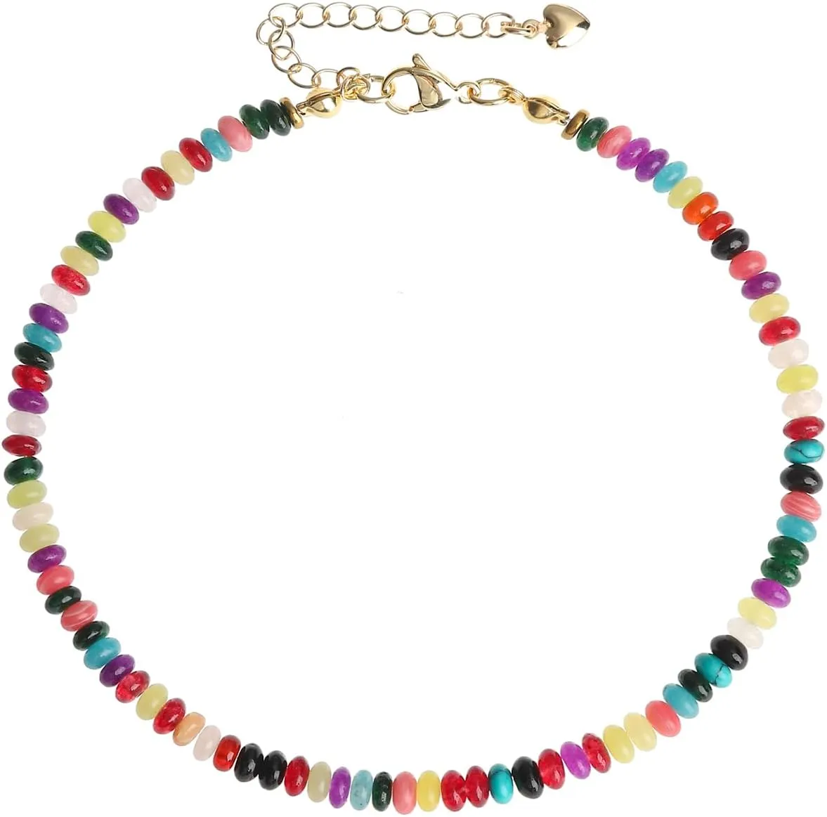 XIJIN Trendy Stone Beaded Anklets for Women, Handmade Beach Colorful Boho Bead Ankle Bracelet Gift for Her