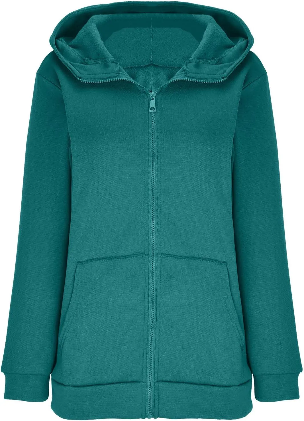 XUNRYAN Womens Hoodies Long Teen Girl Fall Fashion 2023 Jacket Oversized Sweatshirts Casual Clothes Zip Up Hoodie Pockets