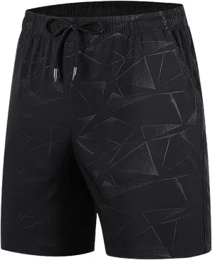 Ymosrh Men's Athletic Hiking Shorts Quick Dry Workout Shorts Lightweight Gym Running Shorts Basketball Training