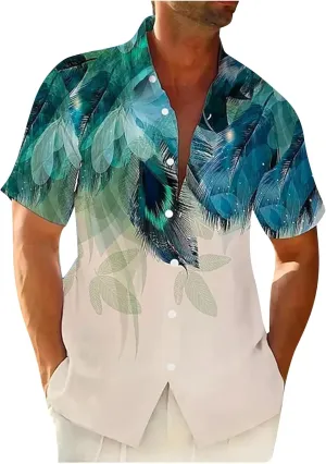 Ymosrh Men's Casual Button-Down Shirts Cotton Linen Solid Color Short Sleeve Shirts Loose Short Button Down Shirts, M-4XL