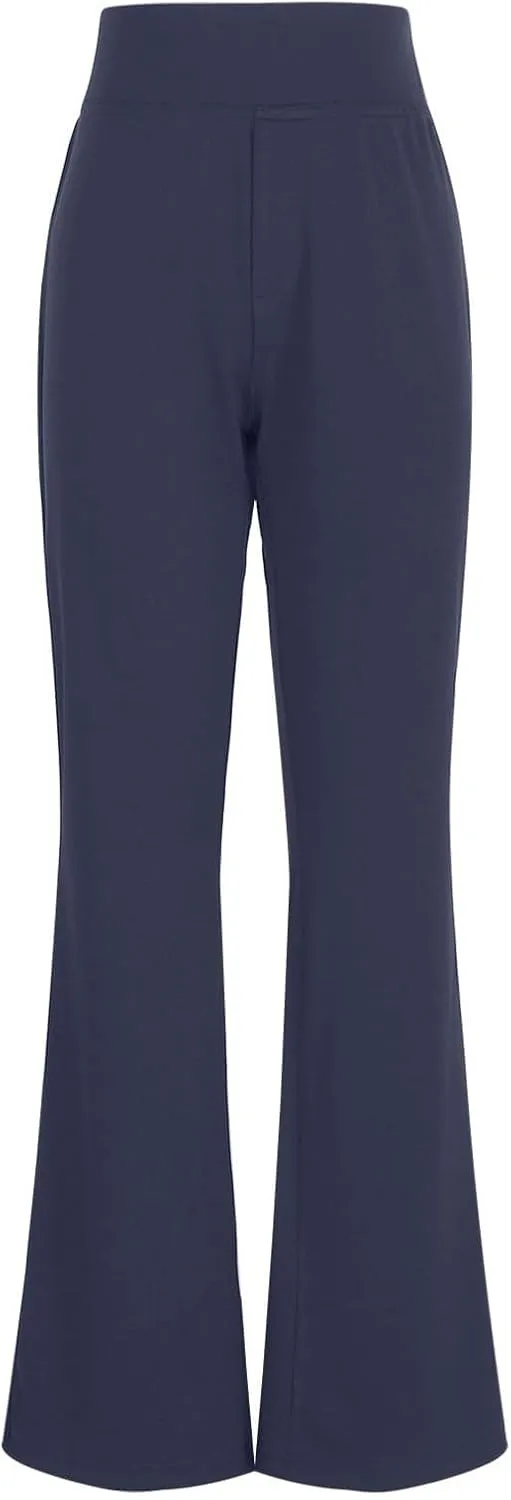 Yoga Dress Pants for Women Stretchy Elastic High Waisted Work Pants Business Casual Tummy Control Bell Bottom Pants