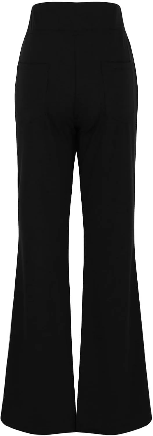 Yoga Dress Pants for Women Stretchy Elastic High Waisted Work Pants Business Casual Tummy Control Bell Bottom Pants