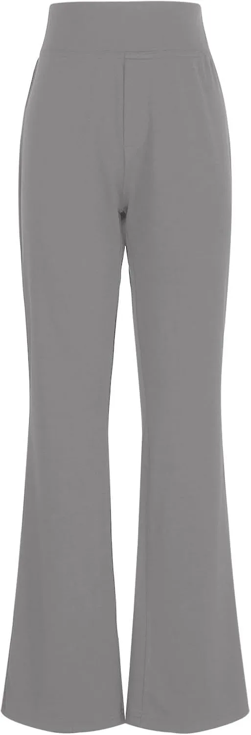 Yoga Dress Pants for Women Stretchy Elastic High Waisted Work Pants Business Casual Tummy Control Bell Bottom Pants