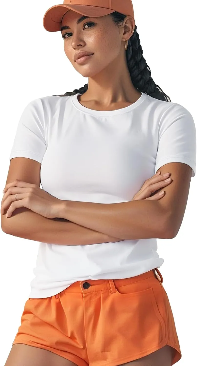 Zengjo Women's Short Sleeve Running Shirts UPF 50  Sun Protection SPF Quick Dry Athletic Workout T-Shirts