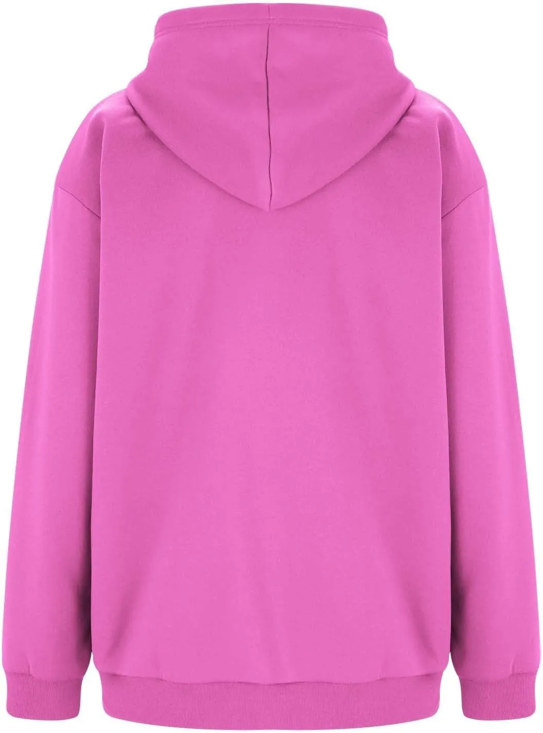 Zip Up Hoodie Women Fleece Oversized Sweatshirt Hoodies Casual Drawstring Hooded Sports Sweat Jackets with Pockets