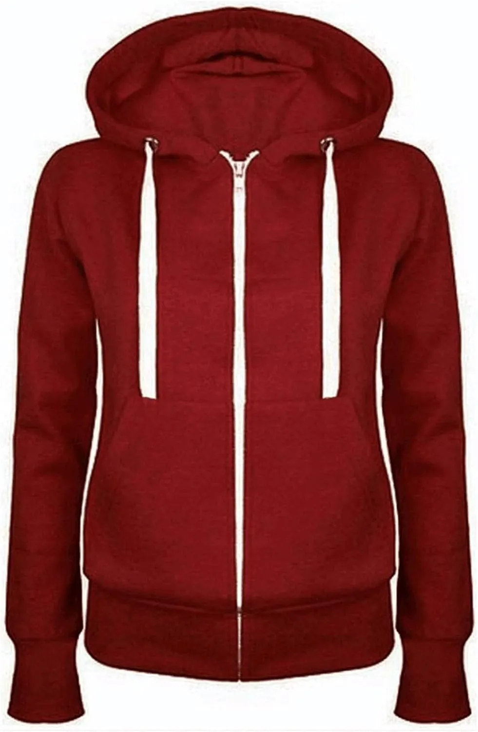 Zip Up Hoodie Women Lightweight Fleece Zip Up Jacket Casual Loose Long Sleeve Plain Hooded Sweatshirt with Pockets
