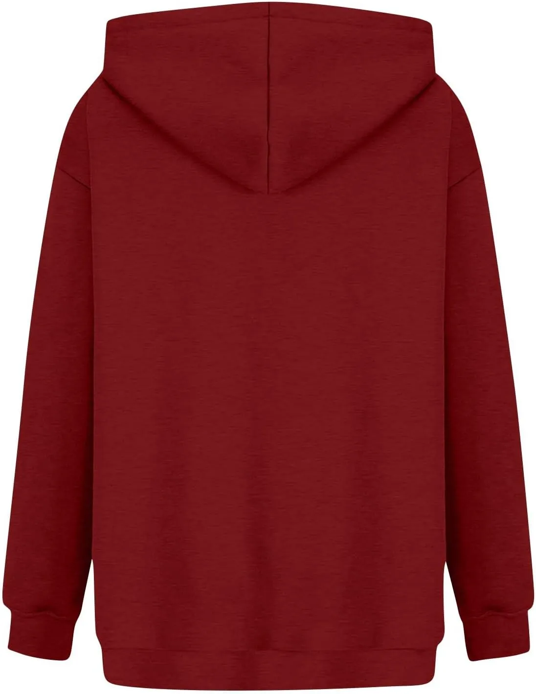 Zip Up Hoodie Women Lightweight Fleece Zip Up Jacket Casual Loose Long Sleeve Plain Hooded Sweatshirt with Pockets