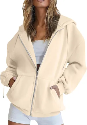 Zip Up Hoodie Women Oversized Y2k Jacket Lightweight Fall Jackets Streetwear Hoodies Long Sleeve Sweatshirts
