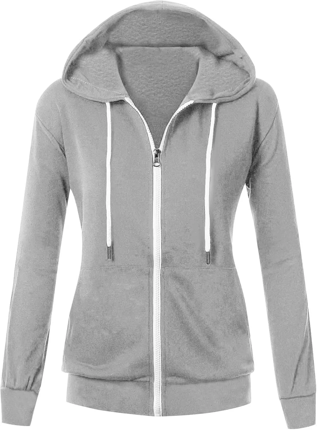 Zip Up Hoodie Womens Long Sleeve Drawstring Hooded Sweatshirt Casual Fleece Jacket 2024 Fall Outfits with Pockets