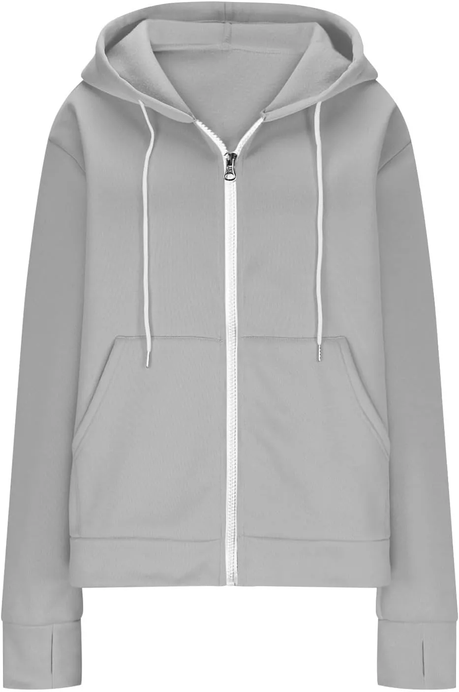 Zip Up Hoodie Womens Long Sleeve Drawstring Hooded Sweatshirt Casual Fleece Jacket 2024 Fall Outfits with Pockets